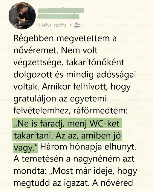 A Noveremet Leneztem Aztan A Temetesen Derult